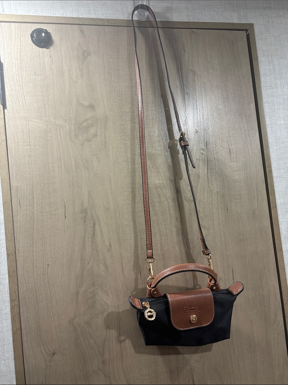 Small Black and Brown Crossbody Tote